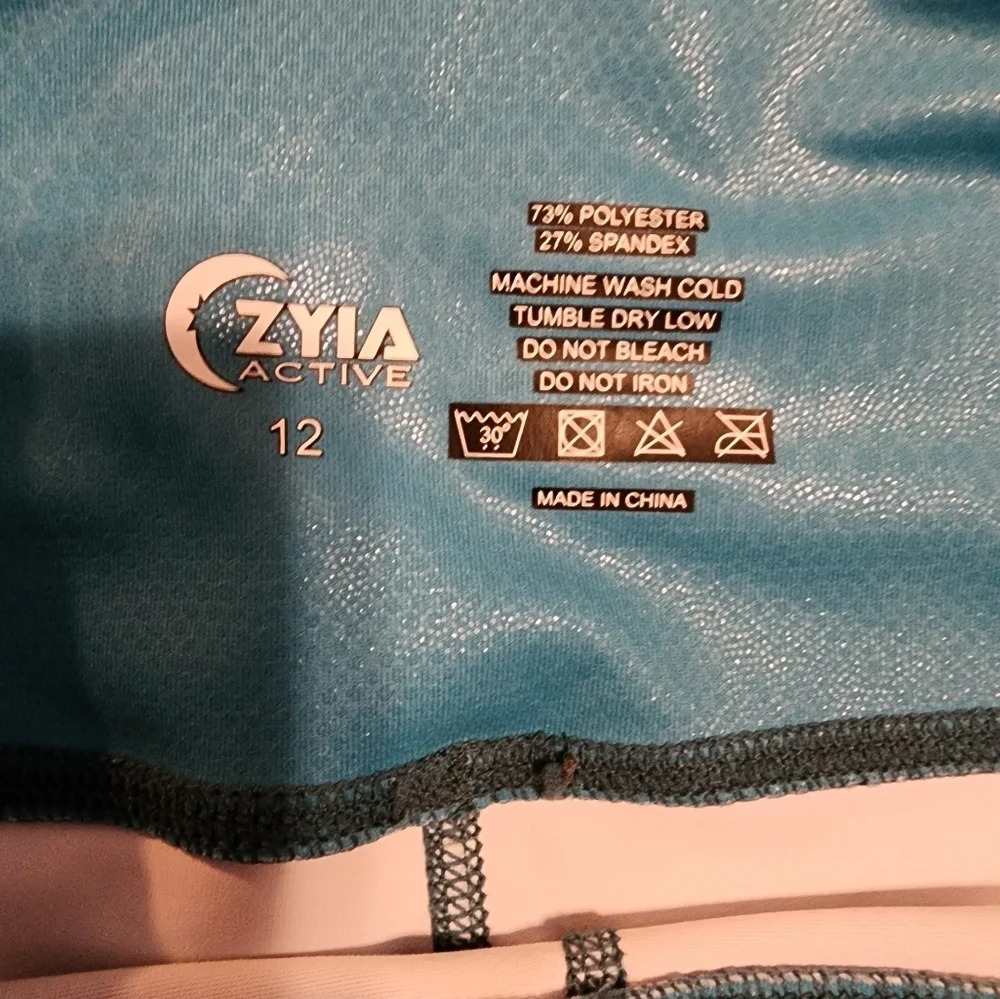 Zyia Blue and White Ombré Shine Leggings Women’s Size 12 - Picture 8 of 11